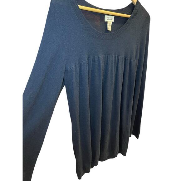 Ella Moss Pure Cashmere Women Large 100% Cashmere Long‎ Scoop Neck Sweater Black - Picture 3 of 7